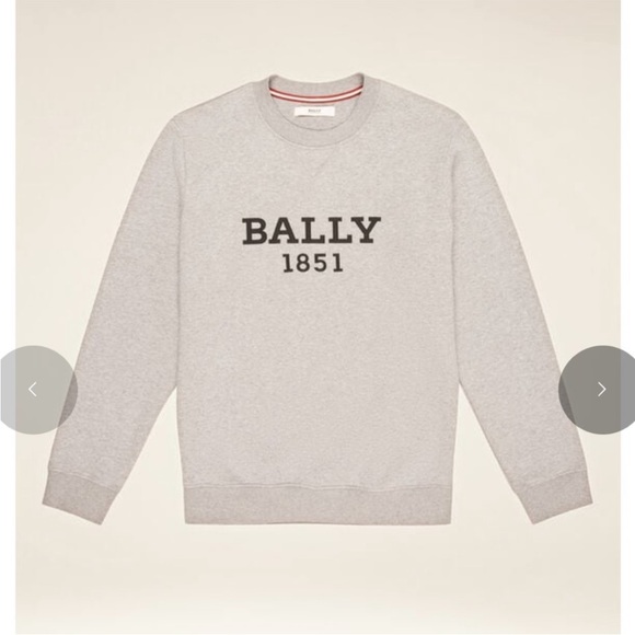 NWT Bally 1851 Melange Cotton Embroidered Logo Sweatshirt in Gray - Picture 11 of 16